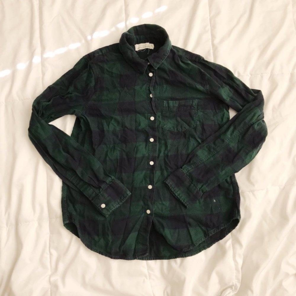 H&M L.O.G.G. LOGG | Green Plaid Button-Up Shirt